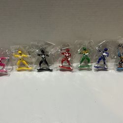BRAND NEW SET OF 7 VTG Mighty Morphin Power Rangers 3” Mini Figures 1993 Bandai 
