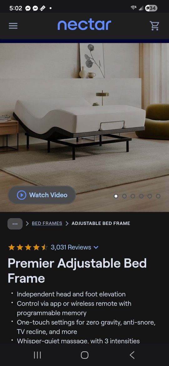 Nectar Queen Size Bed Frame (No Mattress)