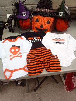 6-9 months Baby Halloween Onesie Set of 3