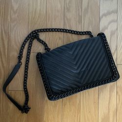 ALDO Black Quilted Crossbody Bag / Shoulder Bag with Chain Strap