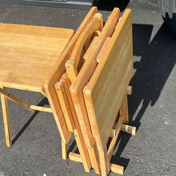 3 Solid Wood Tables With Stand
