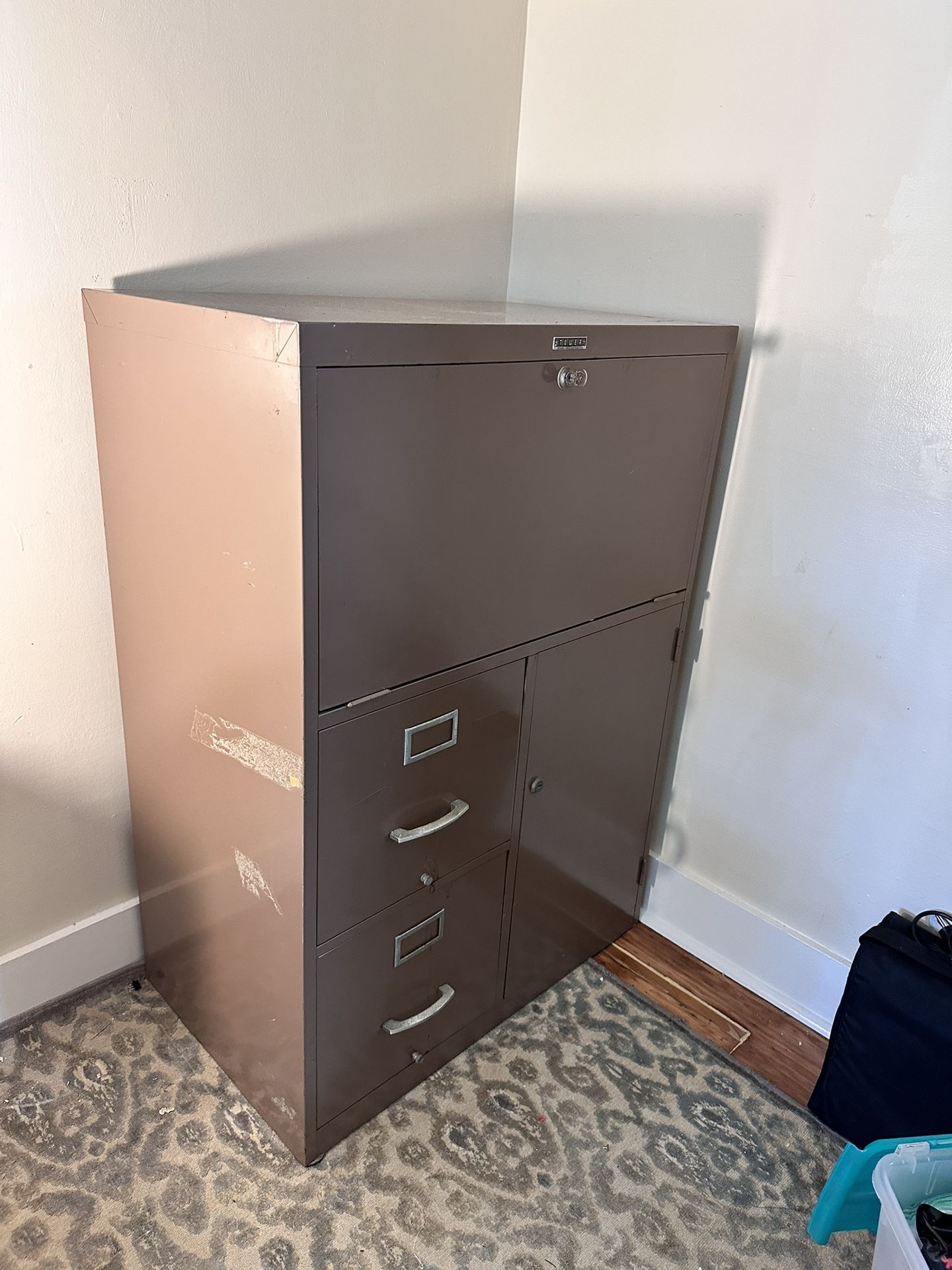 Vintage Tower Sears & Roebuck Co Secretary Desk & Filing Cabinet