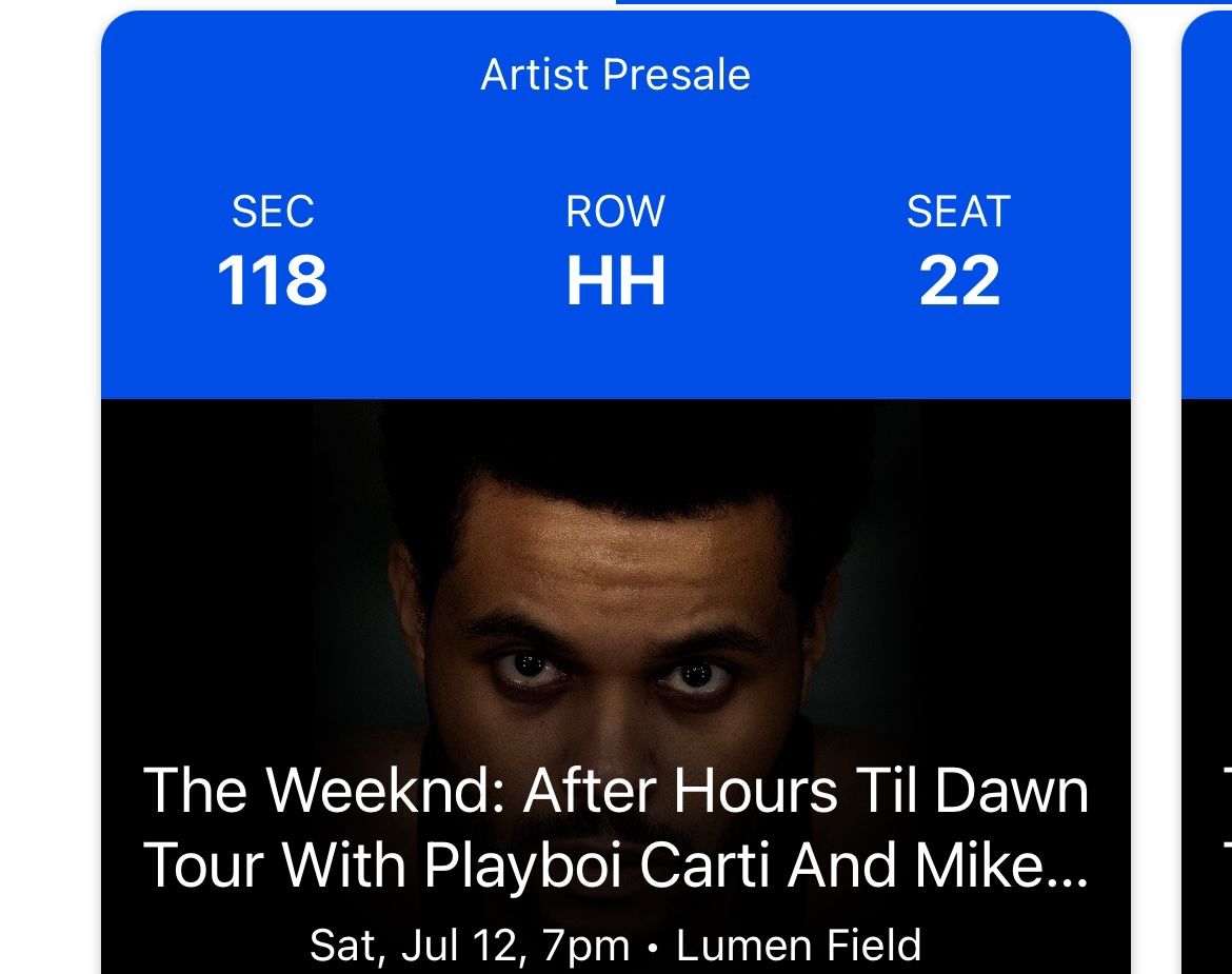 #2 - THE WEEKEND CONCERT - 12th JULY 2025/ SEAT 118 HH