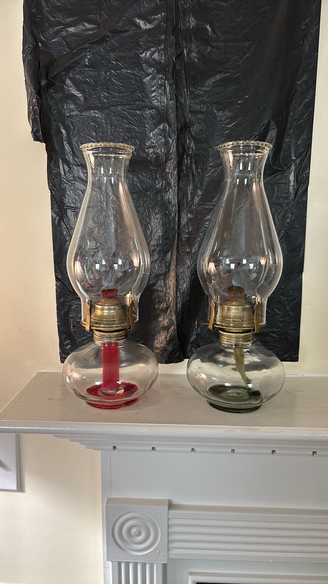 13 Inch Antique Oil Lamps