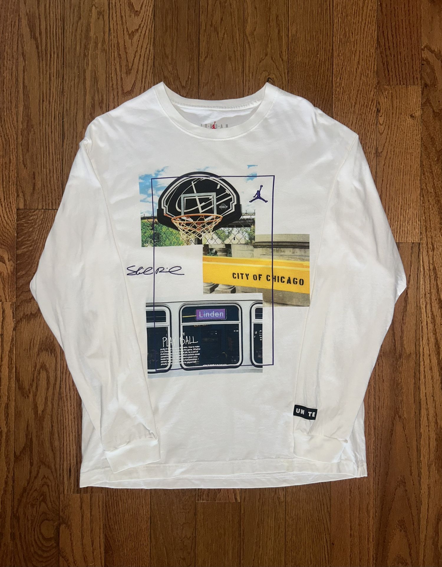 City of Chicago Play Ball Liden Stop Jordan Unite LS Shirt Size Medium