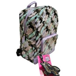 Betsey Johnson Clear Purple Striped Backpack Unicorn Bag 14"x11"x6" 