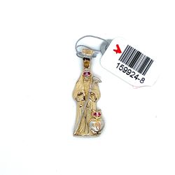 14kt Gold Cubic Zirconia Santa Muerte Pendant 3.70grams 159924 8
