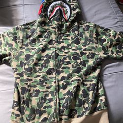 Bape Hoodie Sip Up Sweater Size Large