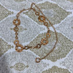Stradivarius Gold Hammered Ring Metal Chain Belt