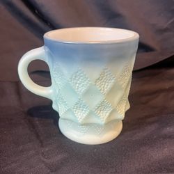 Vintage FIRE KING Kimberly Blue Coffee mug Milk glass Anchor Hocking