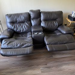 Leather Loveseat Dark Brown