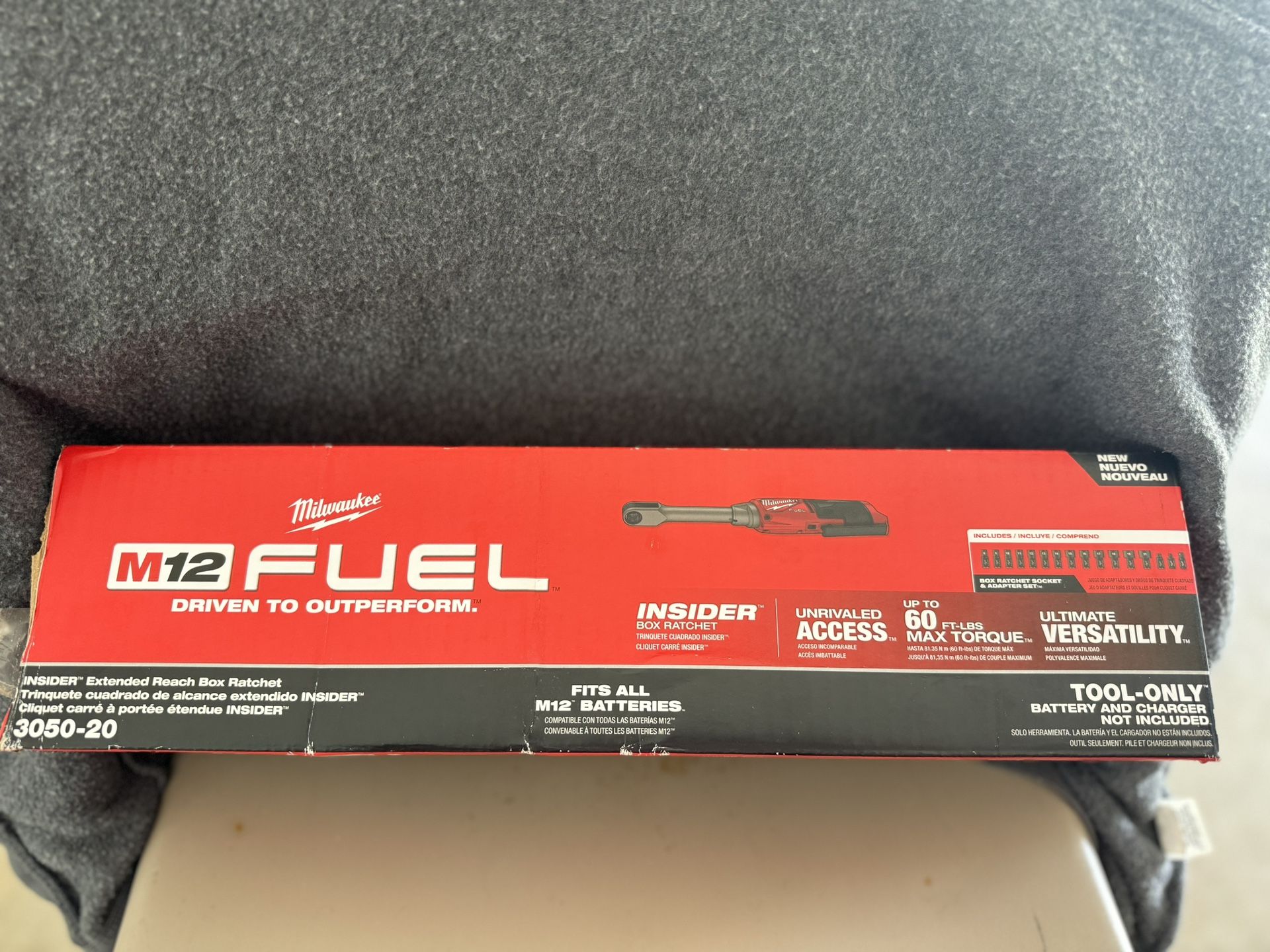 Milwaukee M12 FUEL INSIDER 12V Lithium-Ion Brushless Cordless 1/4 in. - 3/8 in. Extended Reach Box Ratchet (Tool-Only)
