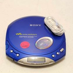 Vintage Rare Sony Walkman ESP MAX Blue Portable CD Player D-E350 w/ Earbuds