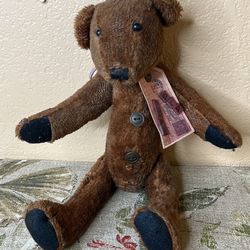 Tender Heart Treasures "Old Bear" Teddy Plush Stuffed Toy Brown Jointed