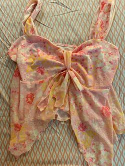 Floral Tie-Front Crop Top