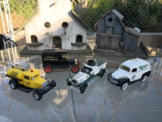 4 ERTL COIN BANK DIE CAST CARS