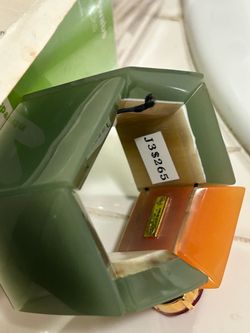 Authentic MARNI Italy Designer Geometric Resin Colorblock Cuff Bracelet