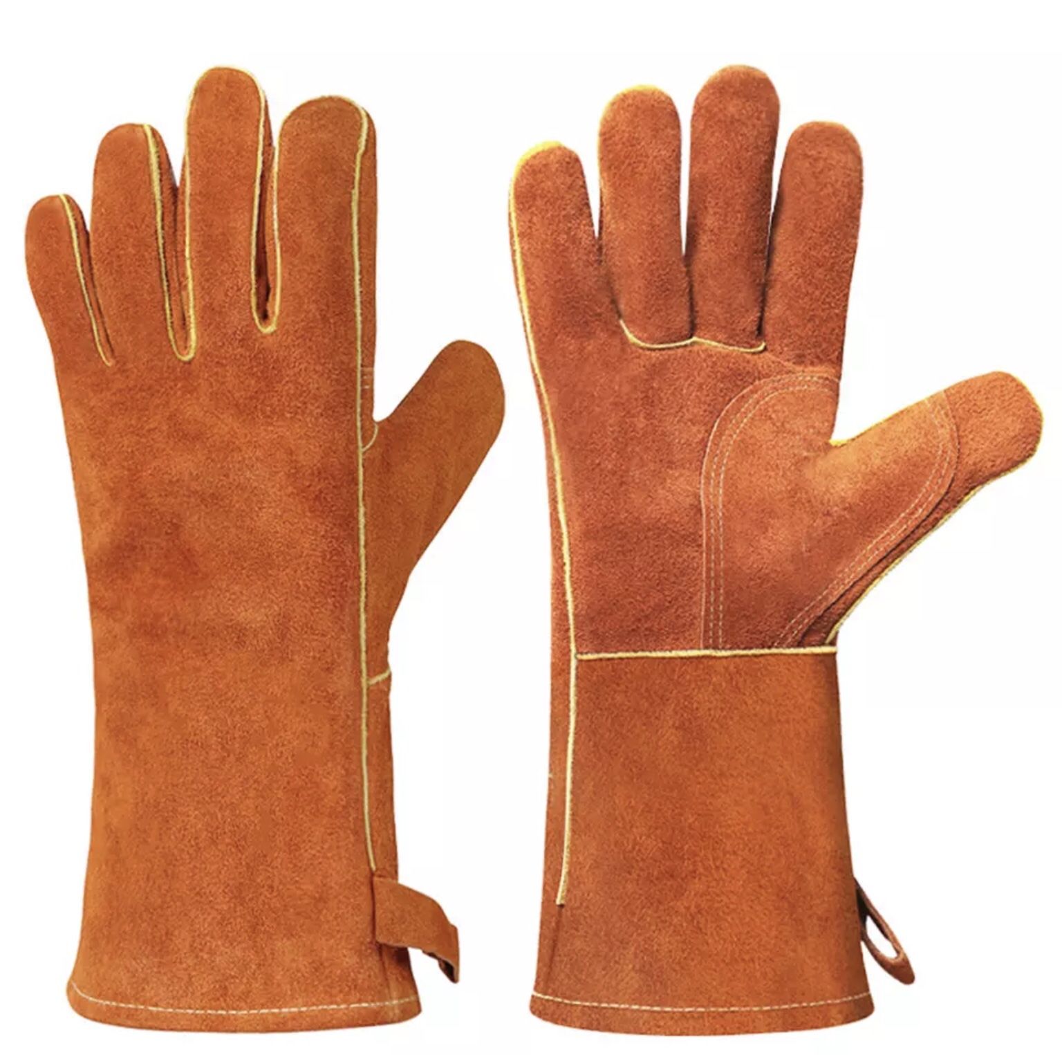 Kitchen Baking Gloves Microwave Oven Safe Mitts |BBQ Grilling Gloves | Cowhide Leather Heat Resistant Gloves