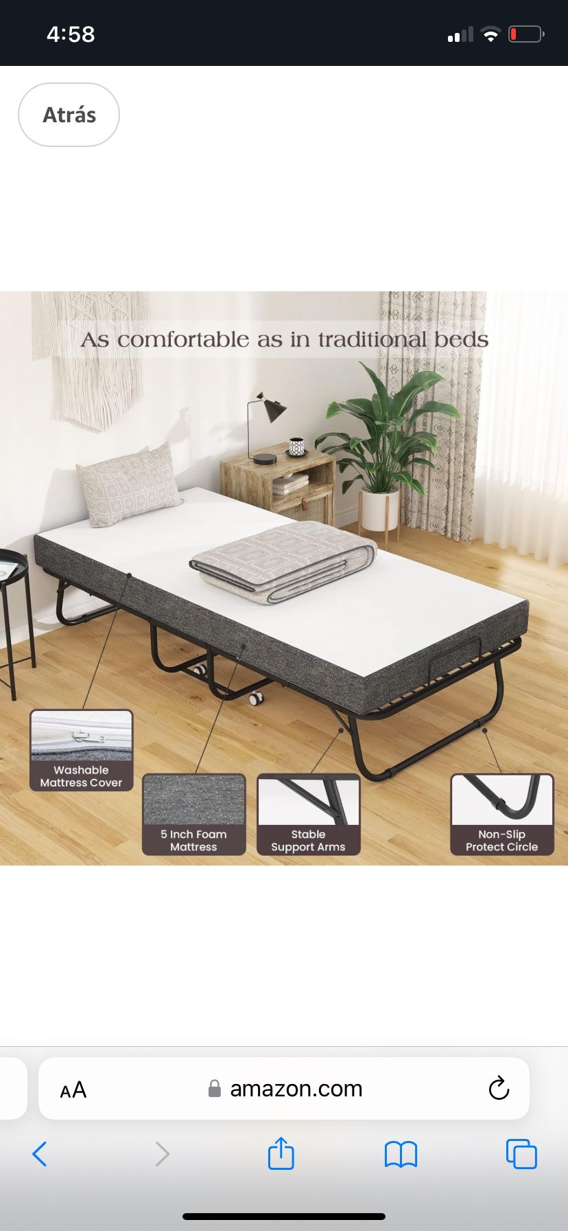 Brand new rolling bed with mattress for 160