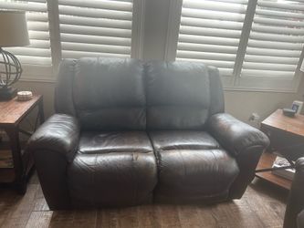 Dark Brown Leather Sofa set