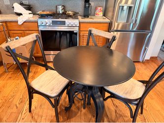 table and four chairs industrial