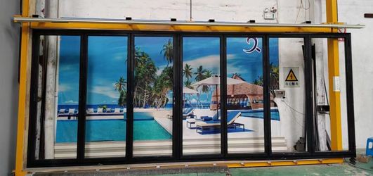 New 240 x 96 Panoramic Bi Fold door. In stock ready to be picked up. Installation not included.