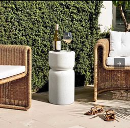 Small Round Side Table with Cylinder Shape for Minimalist Homes