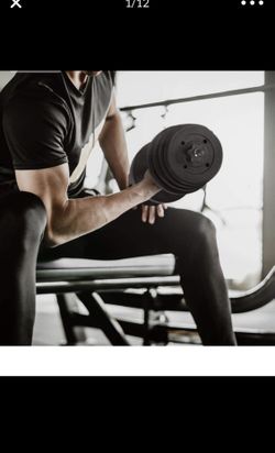 New Sealed Box 20 lb Adjustable Vinyl for each Arm Dumbbell Adjustable to add up to 40 lb on one dumbbell , Start Building Biceps