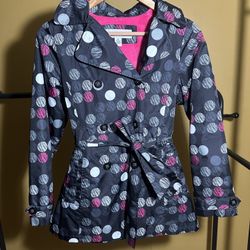London Fog Polka Dot Girls Jacket size 14
