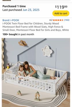 i-POOK Twin Floor Bed + Mattress