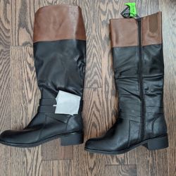 Brand New Faux Leather Boots - Size 10M