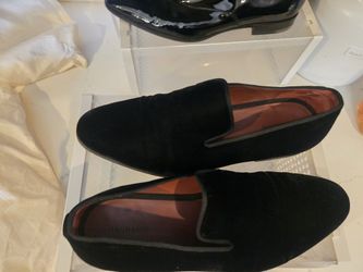 Magnanni Dorio Men's Size 12 Black Velvet Slip on Loafers