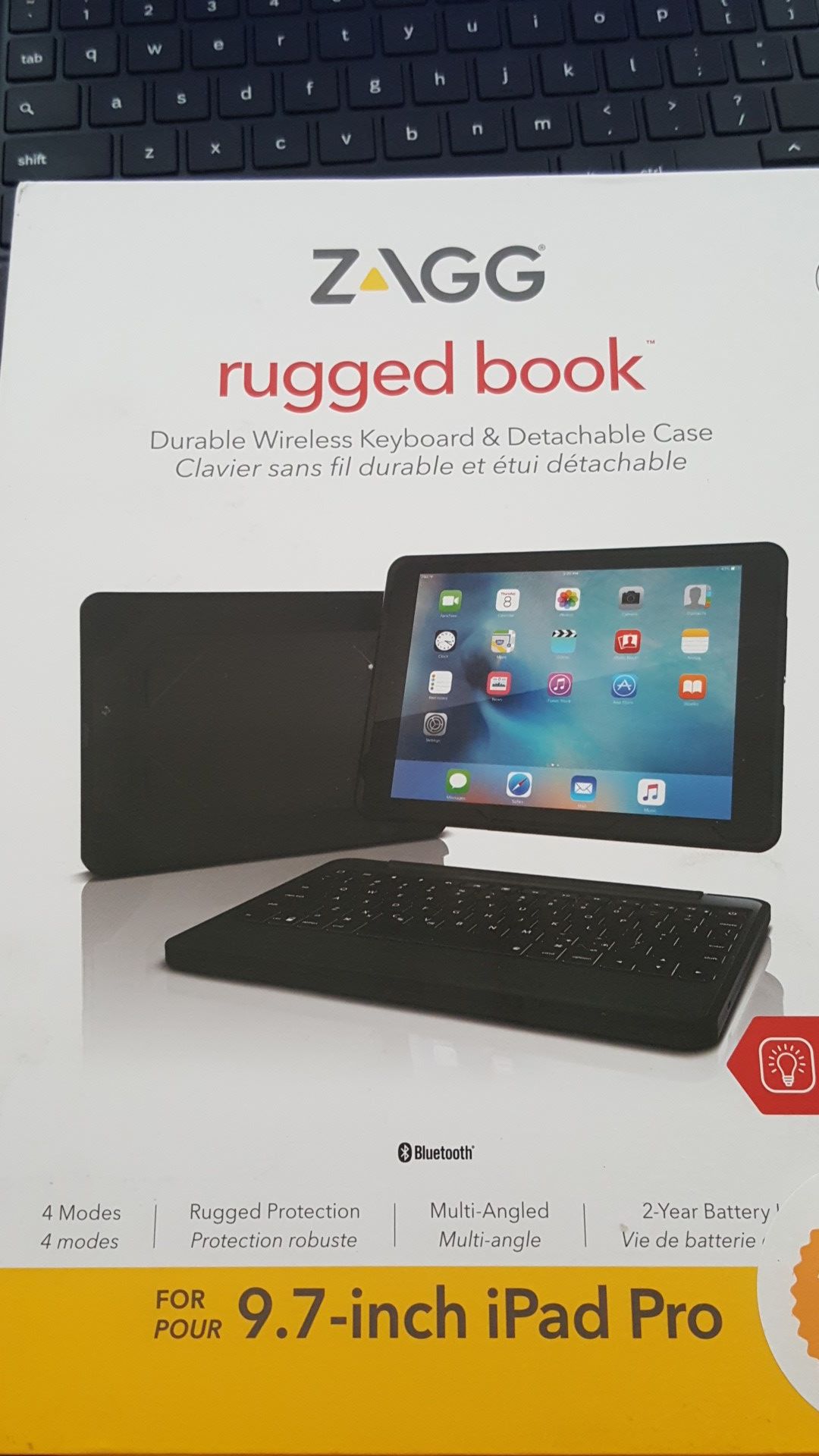Zagg Rugged book Detachable Case & Keyboard for 9.7 inch iPad Pro