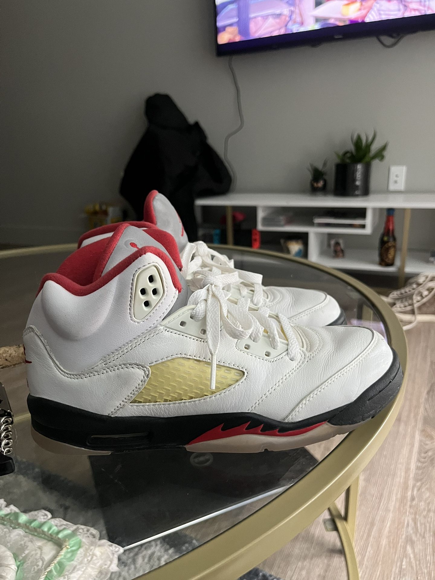 Jordan 5 White Fire Red