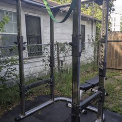 Power Rack/Squat Rack With Pull Up Bar + Dip Handles