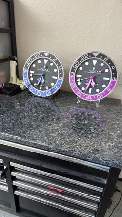 Custom made working GMT wall clocks 12x12 battery operated