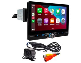 JENSEN J1CA8FL 8-inch Certified Wireless Apple Carplay Android Auto Car Stereo & BUCAM100J Backup Camera Bundle