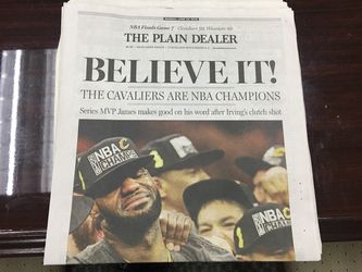 Cleveland Cavs Championship Paper Plain Dealer