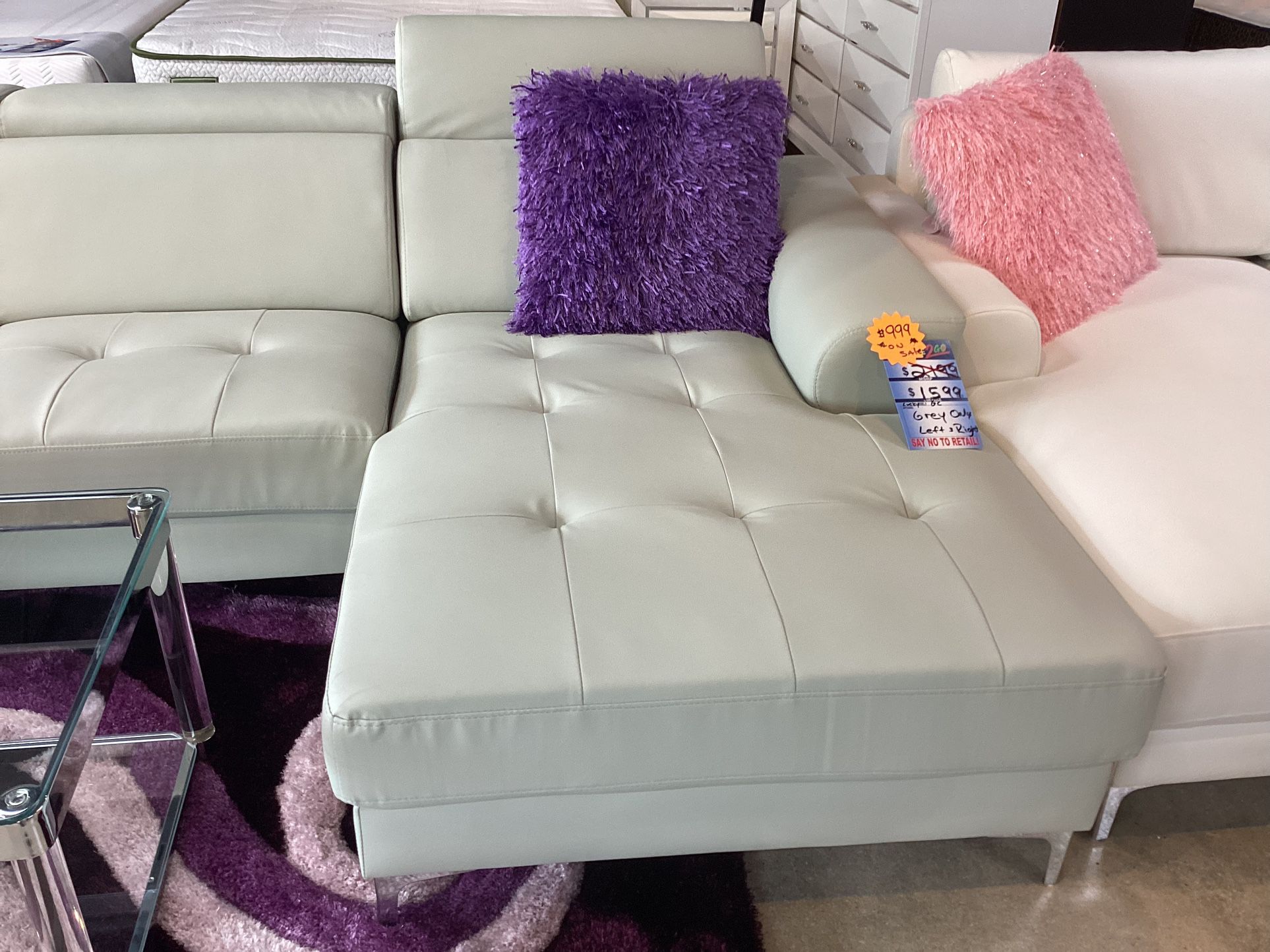 Modern Sectional Sofa Right Hand Gray For $799
