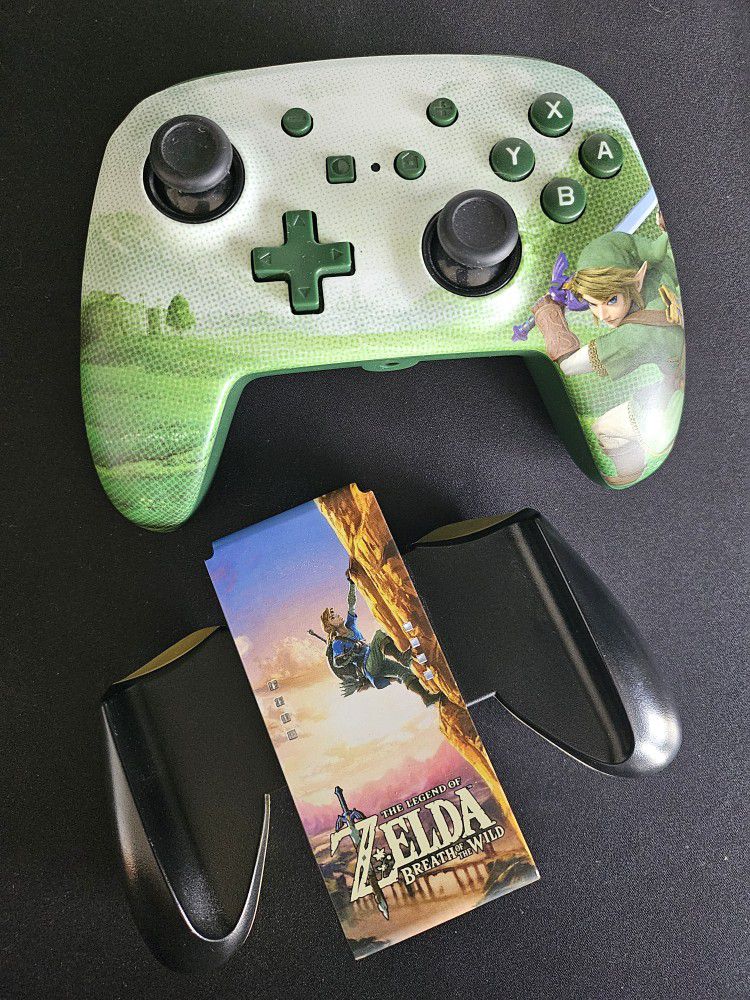 Legend Of Zelda Breath Of The Wild Nintendo Switch Controller Grip+ Pro Controller