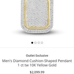 Real Diamond And Gold Pendant