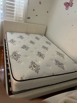 Full size bed frame with mattress