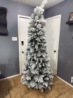 7.5 ft Flocked Artificial Christmas Tree