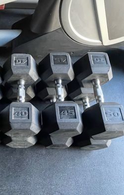 Hex Rubber Dumbbells Weights… Home gym Fitness…