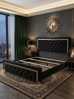 Black king size bed frame