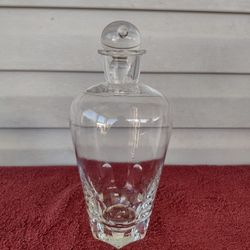 Vintage Glass Liquor Bar Bottle Decanter Jar w/ Glass topper 