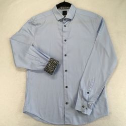 Men’s H&M Flip Cuff Button-Down Shirt *Light BLUE*