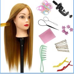 26"-28" Light Auburn Hair Mannequin Head Practicing Braiding