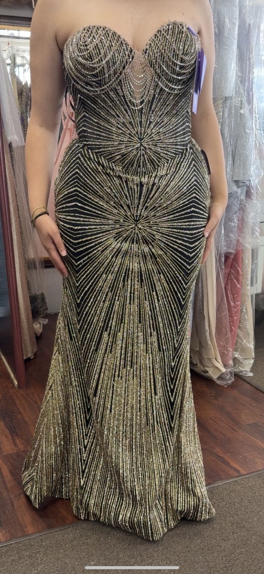 Corset black and gold Dress