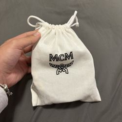 MCM black and gold leather belt
